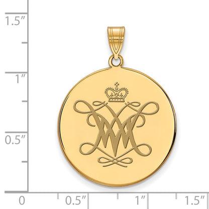 Vergoldet Sterlingsilber Logoart College Of William und Mary Extra Groß Emailliert Plättchen Anhänger