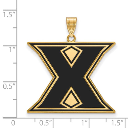 Vergoldet Sterlingsilber Logoart Xavier University Buchstabe X Extra Groß Emailliert Anhänger