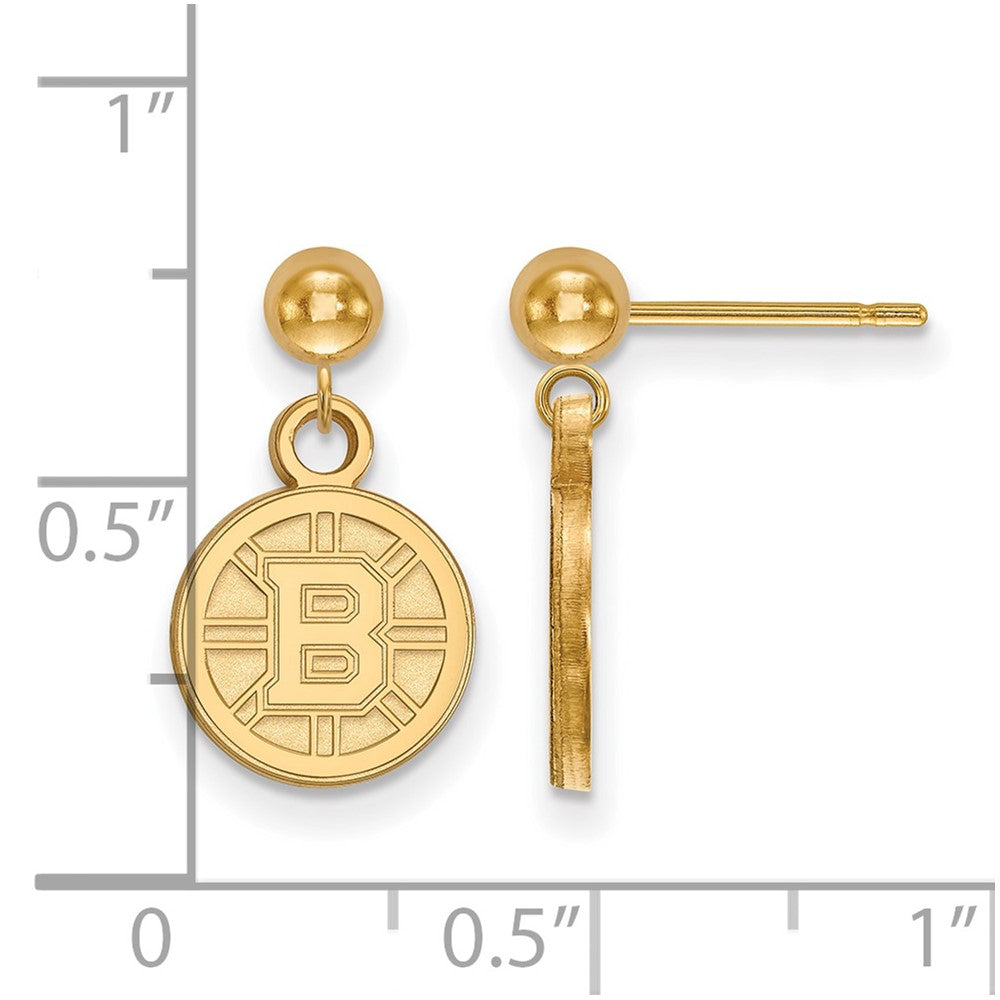 Vergoldet Sterlingsilber Nhl Logoart Boston Bruins Hängend Ohrstecker