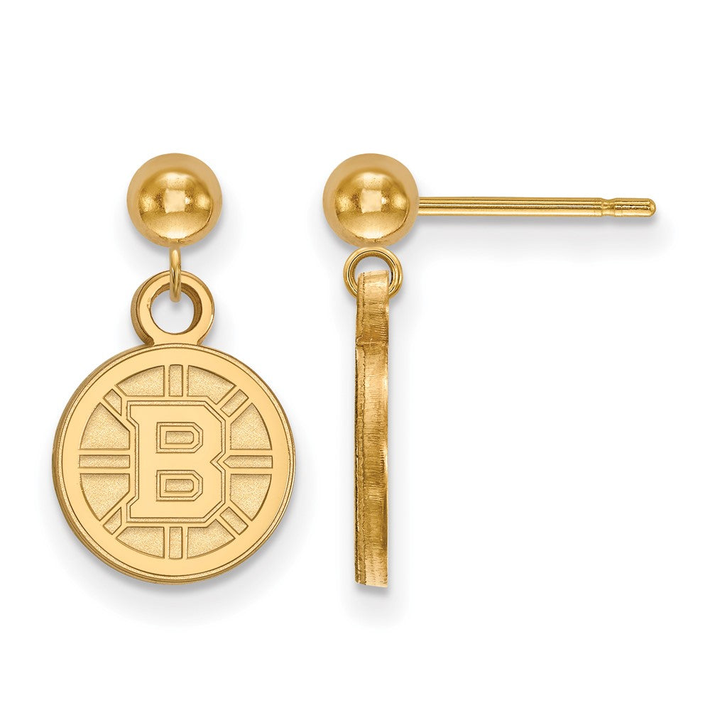 14K Gelbgold Nhl Logoart Boston Bruins Hängend Ohrstecker