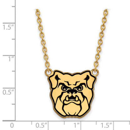 Vergoldet Sterlingsilber Logoart Butler University Bulldog Emailliert Groß Anhänger 18 Zoll Halskette
