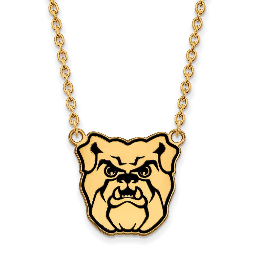 Vergoldet Sterlingsilber Logoart Butler University Bulldog Emailliert Groß Anhänger 18 Zoll Halskette