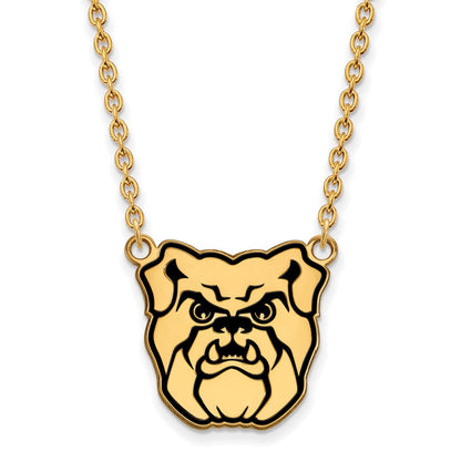 Vergoldet Sterlingsilber Logoart Butler University Bulldog Emailliert Groß Anhänger 18 Zoll Halskette