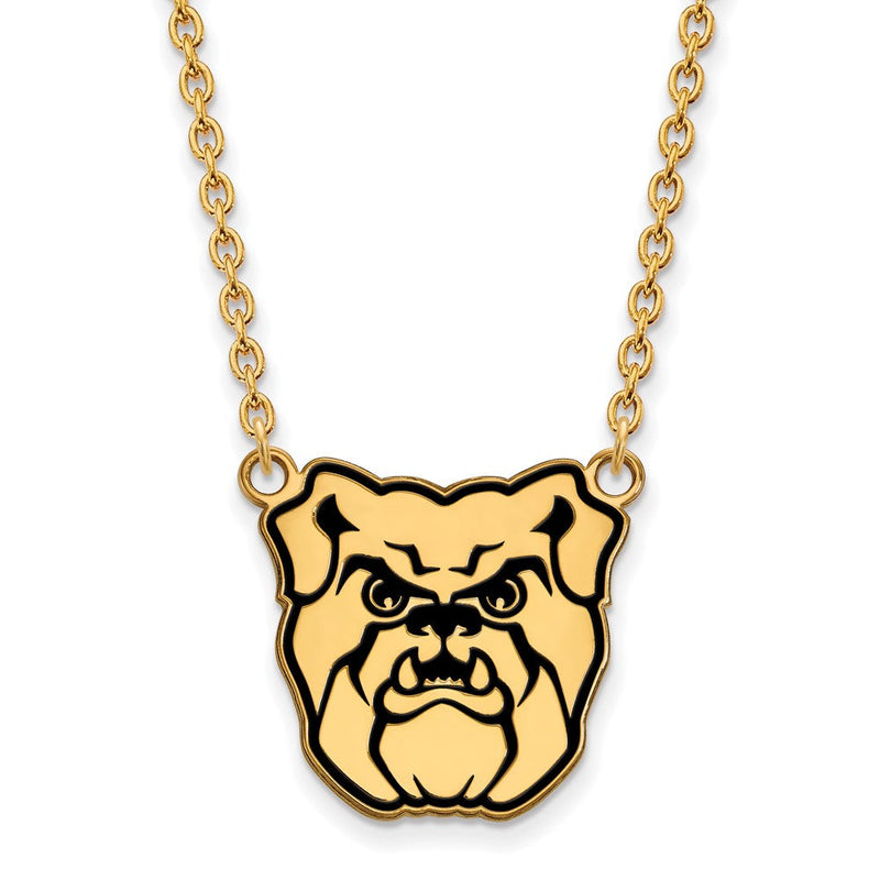 Vergoldet Sterlingsilber Logoart Butler University Bulldog Emailliert Groß Anhänger 18 Zoll Halskette