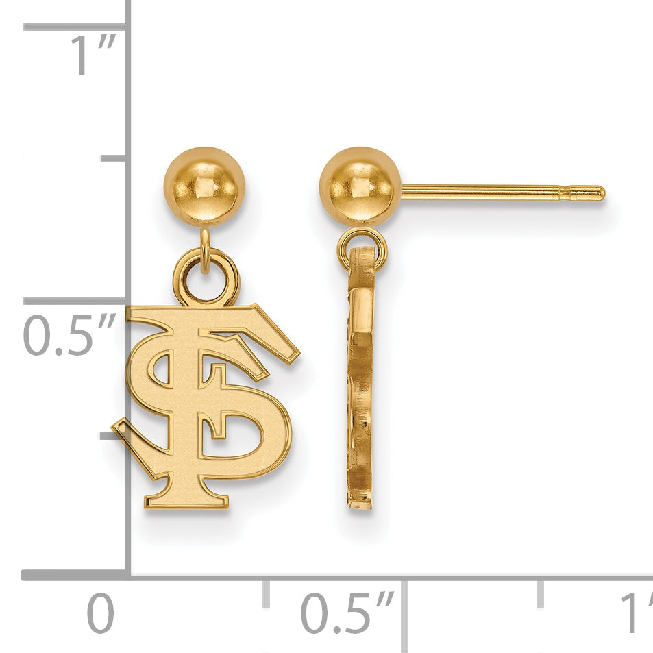 Vergoldet Sterlingsilber Logoart Florida State University F S Hängend Kugel Ohrstecker