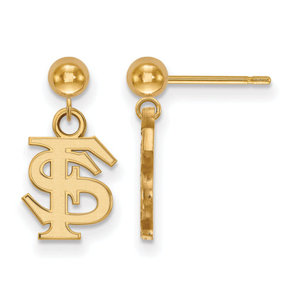 Vergoldet Sterlingsilber Logoart Florida State University F S Hängend Kugel Ohrstecker