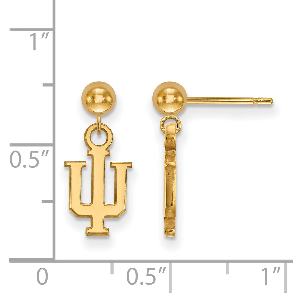 14K Gelbgold Logoart Indiana University I U Hängend Kugel Ohrstecker