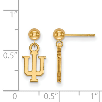 14K Gelbgold Logoart Indiana University I U Hängend Kugel Ohrstecker