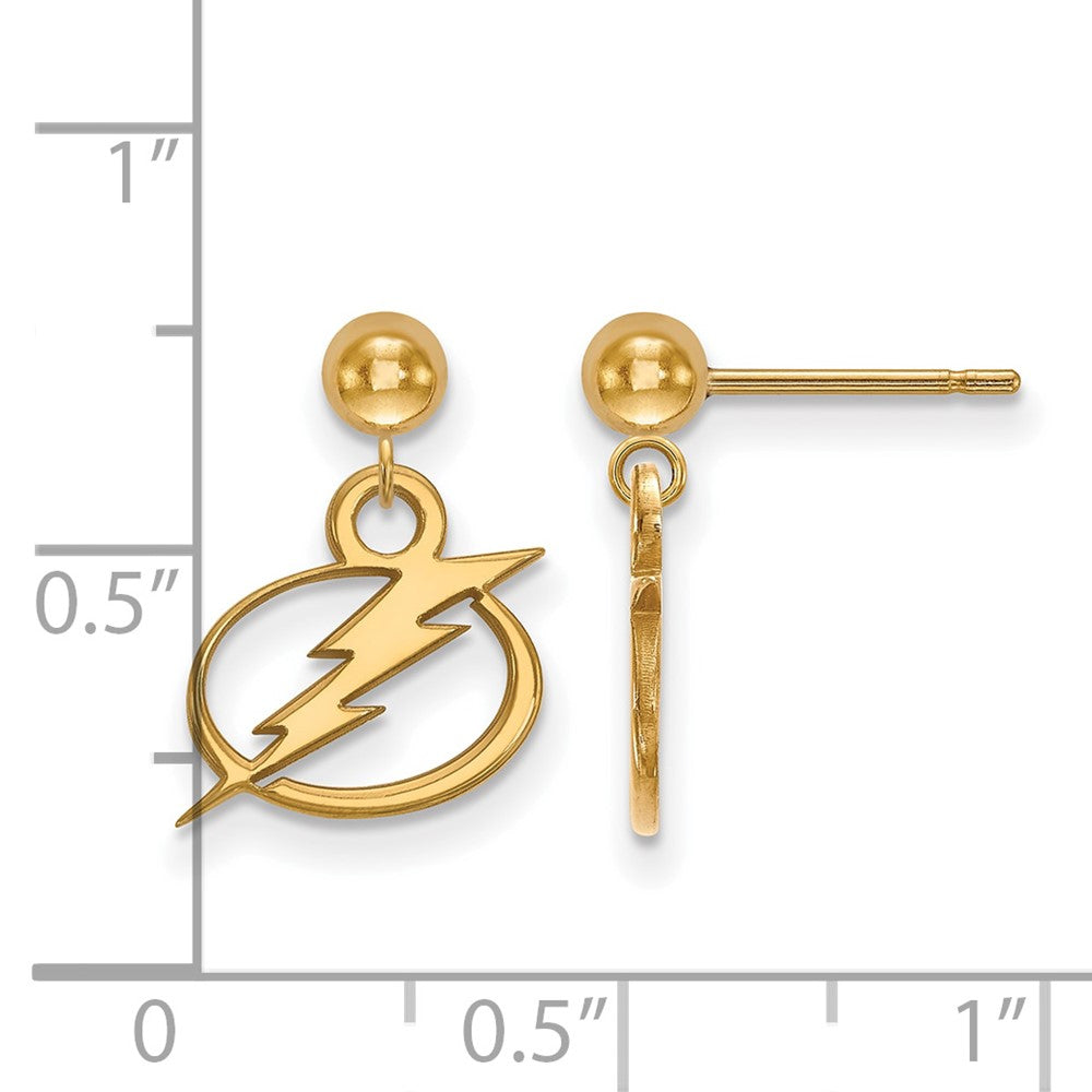 14K Gelbgold Nhl Logoart Tampa Bay Blitz Hängend Kugel Ohrstecker
