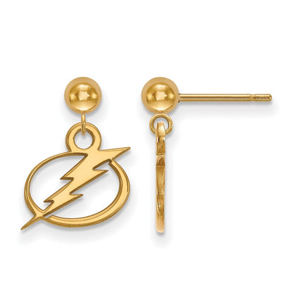 14K Gelbgold Nhl Logoart Tampa Bay Blitz Hängend Kugel Ohrstecker