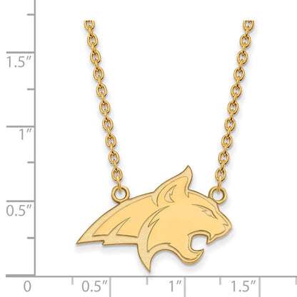 10K Gelbgold Logoart Montana State University Bobcat Groß Anhänger 18 Zoll Halskette