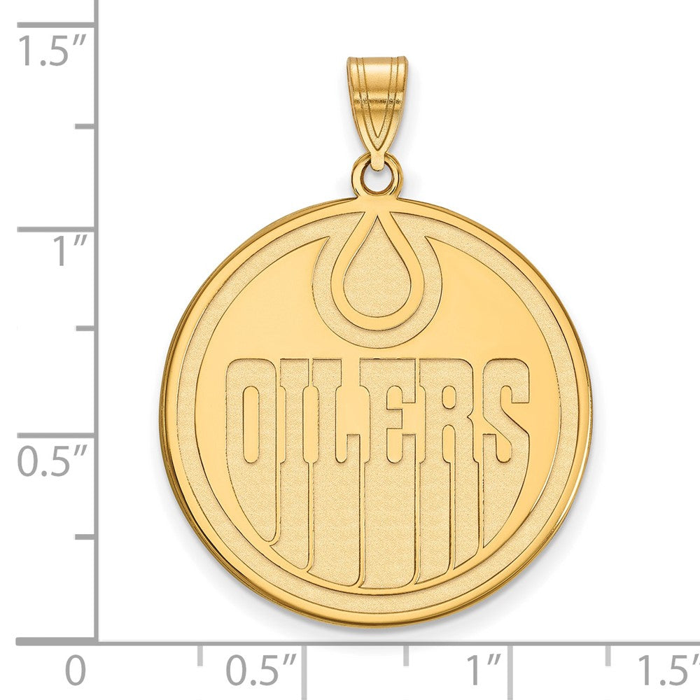 10K Gelbgold Nhl Logoart Edmonton Oilers Extra Groß Anhänger