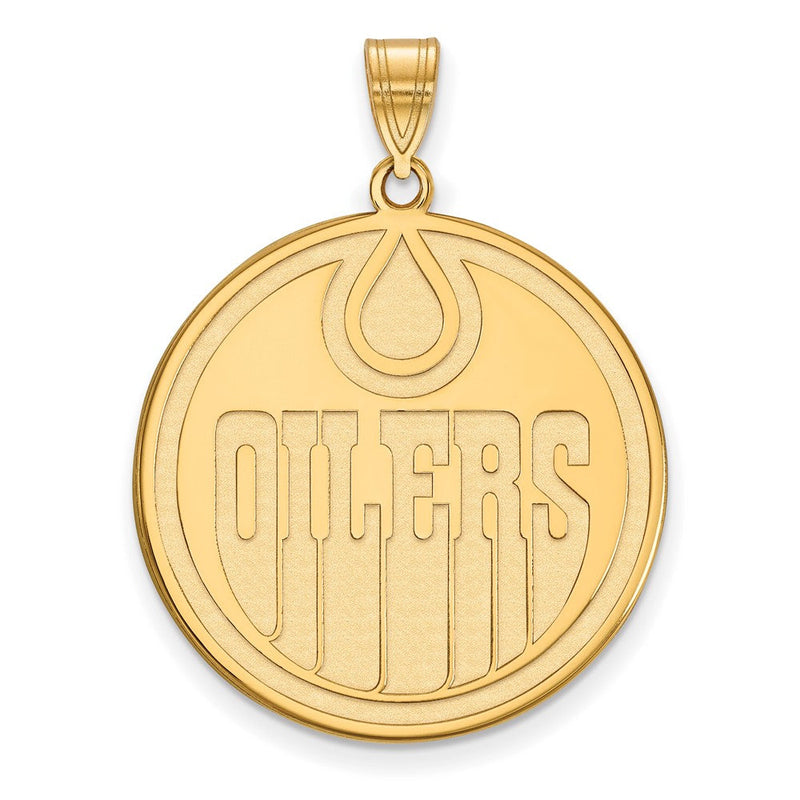Vergoldet Sterlingsilber Nhl Logoart Edmonton Oilers Extra Groß Anhänger