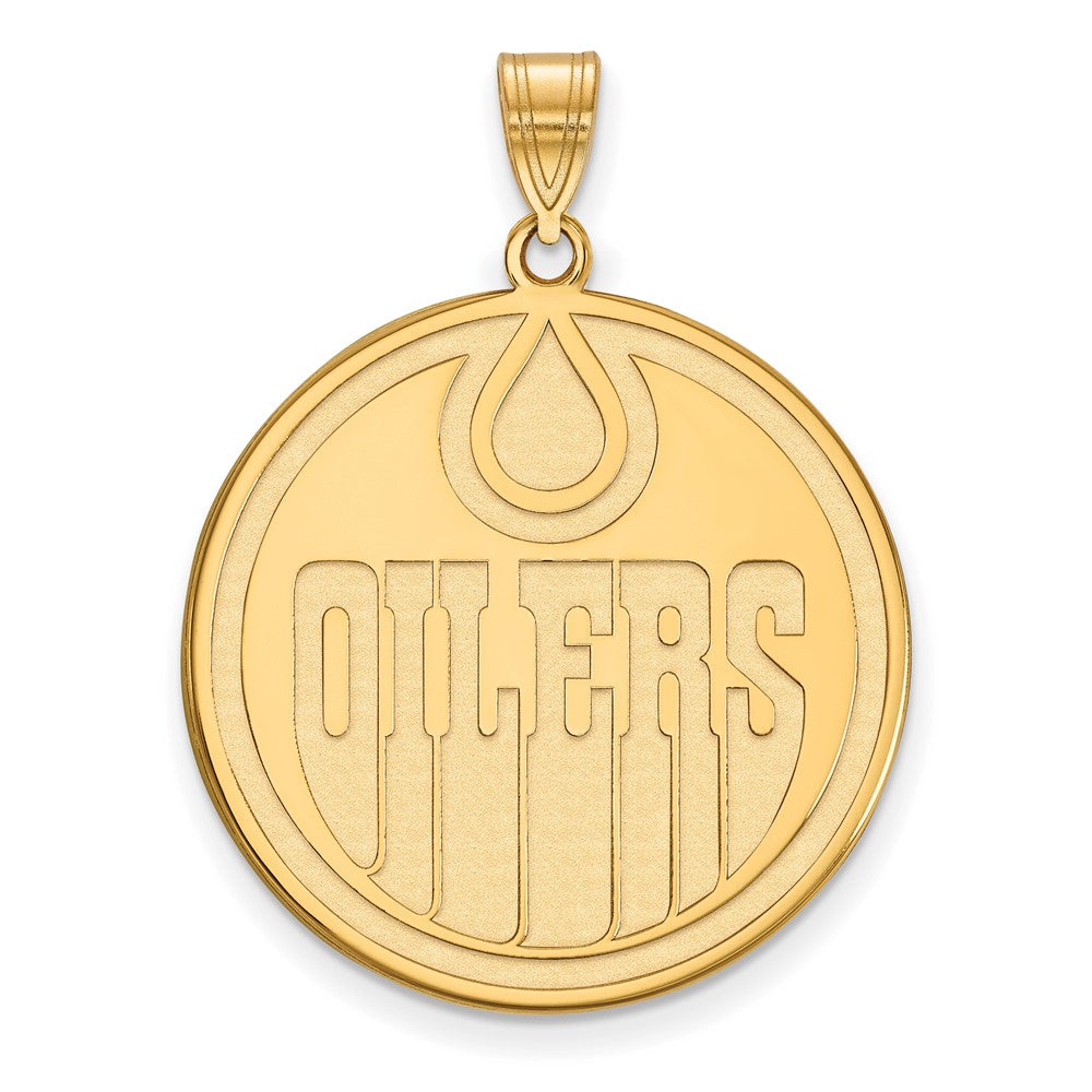 10K Gelbgold Nhl Logoart Edmonton Oilers Extra Groß Anhänger