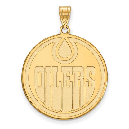 10K Gelbgold Nhl Logoart Edmonton Oilers Extra Groß Anhänger