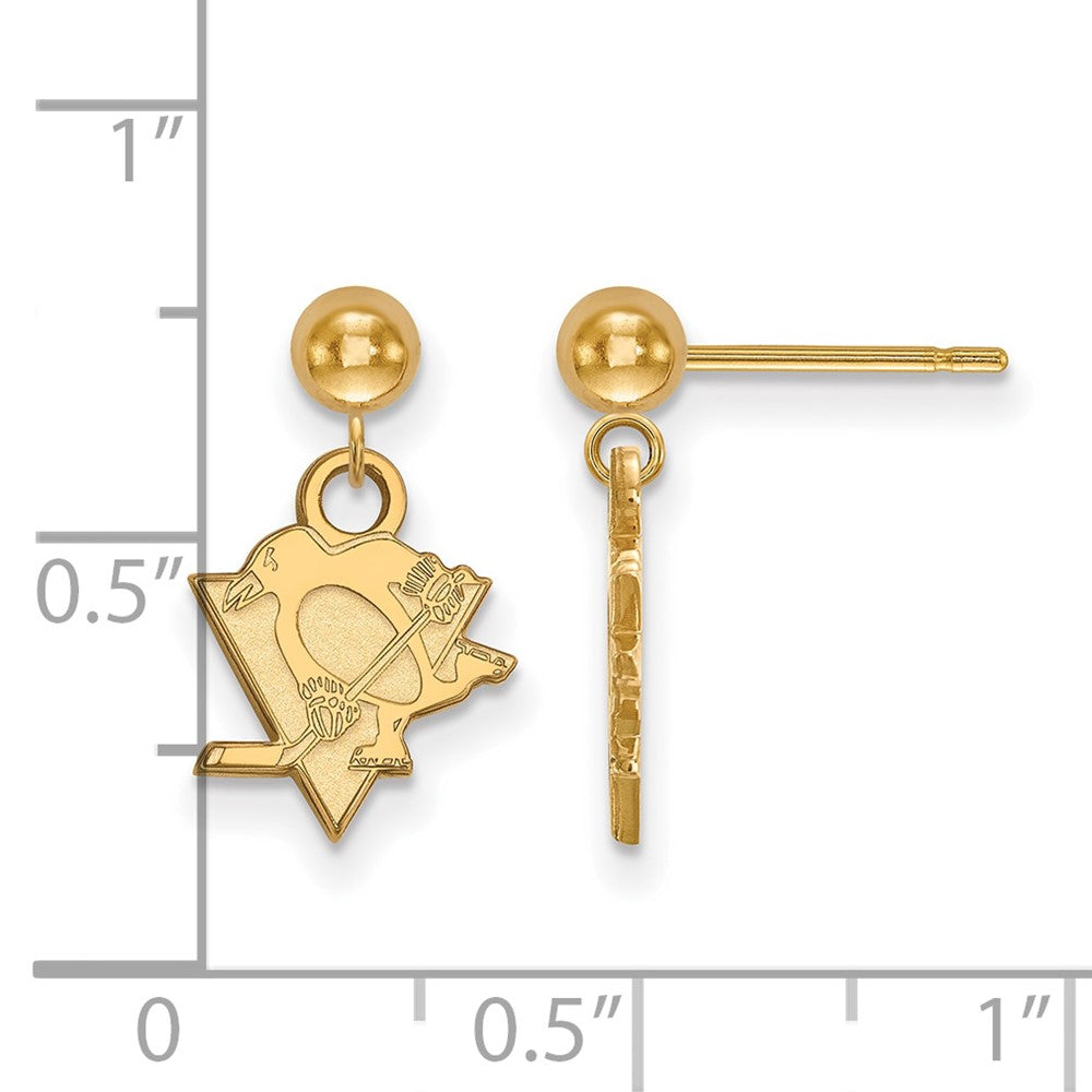 14K Gelbgold Nhl Logoart Pittsburgh Penguins Hängend Ohrstecker