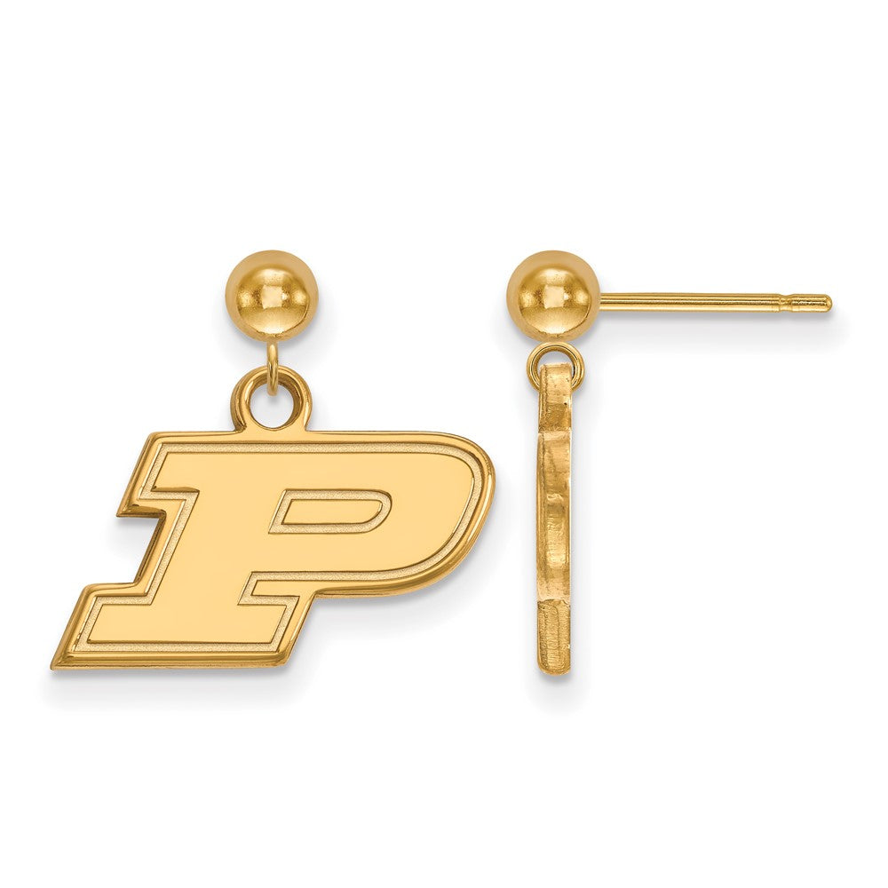 14K Gelbgold Logoart Purdue University Buchstabe P Hängend Kugel Ohrstecker