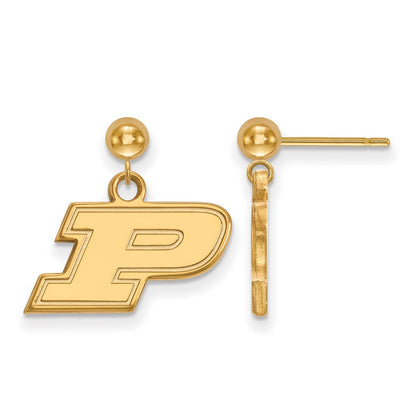 14K Gelbgold Logoart Purdue University Buchstabe P Hängend Kugel Ohrstecker