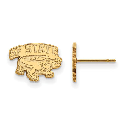 Vergoldet Sterlingsilber Logoart San Francisco State University Extra Klein Ohrstecker