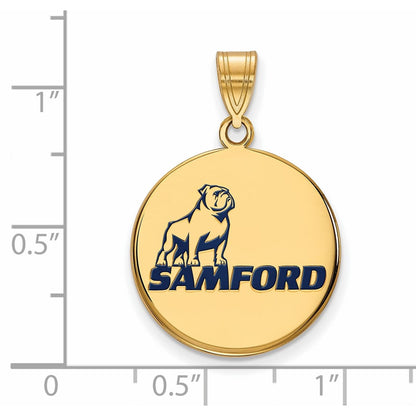 Vergoldet Sterlingsilber Logoart Samford University Groß Emailliert Plättchen Anhänger