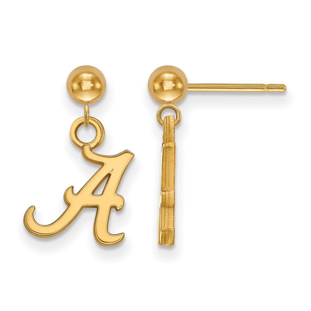 Vergoldet Sterlingsilber Logoart University Of Alabama Buchstabe A Hängend Kugel Ohrstecker