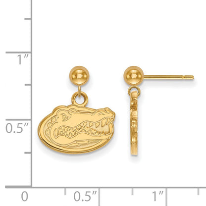 14K Gelbgold Logoart University Of Florida Hängend Kugel Ohrstecker