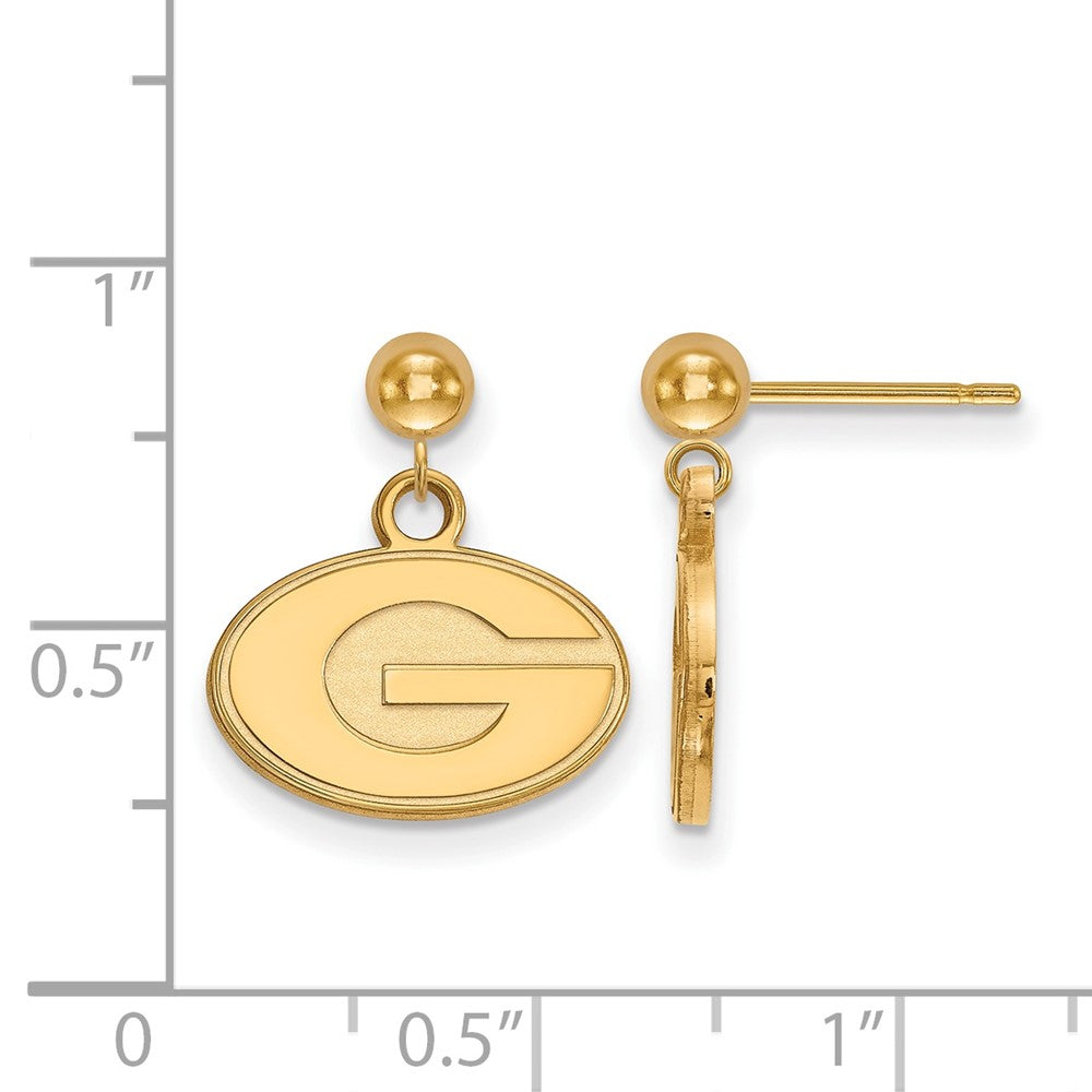 14K Gelbgold Logoart University Of Georgia Buchstabe G Hängend Kugel Ohrstecker