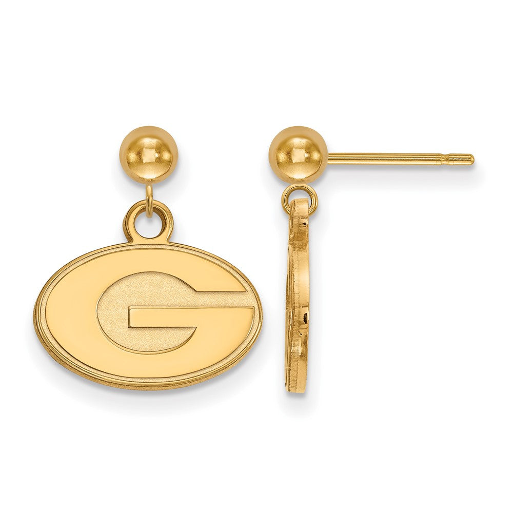 14K Gelbgold Logoart University Of Georgia Buchstabe G Hängend Kugel Ohrstecker