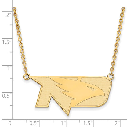 Vergoldet Sterlingsilber Logoart University Of North Dakota Groß Anhänger 18 Zoll Halskette