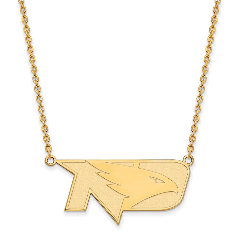 10K Gelbgold Logoart University Of North Dakota Groß Anhänger 18 Zoll Halskette