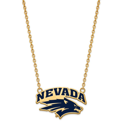 Vergoldet Sterlingsilber Logoart University Of Nevada Reno Groß Emailliert Anhänger 18 Zoll Halskette
