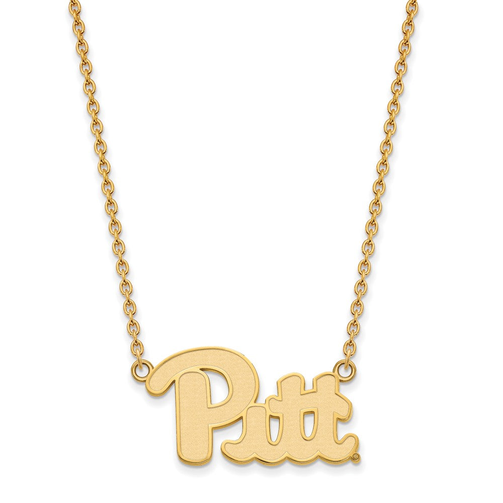 Vergoldet Sterlingsilber Logoart University Of Pittsburgh Groß Anhänger 18 Zoll Halskette