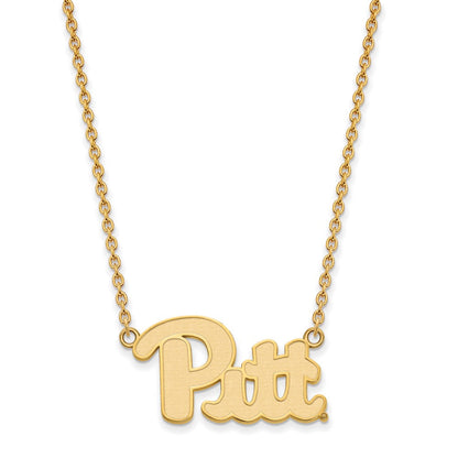 Vergoldet Sterlingsilber Logoart University Of Pittsburgh Groß Anhänger 18 Zoll Halskette