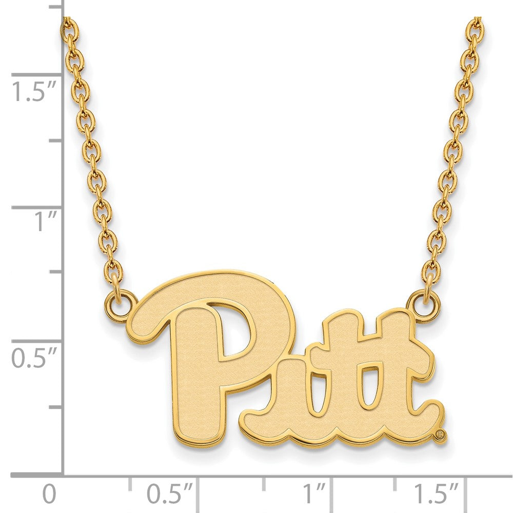 Vergoldet Sterlingsilber Logoart University Of Pittsburgh Groß Anhänger 18 Zoll Halskette