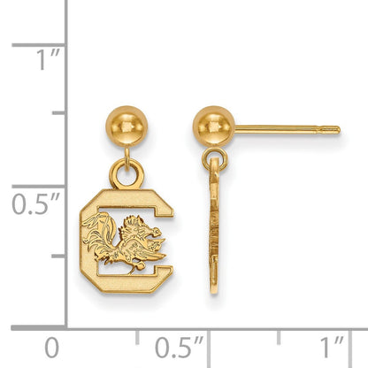 14K Gelbgold Logoart University Of South Carolina Hängend Kugel Ohrstecker