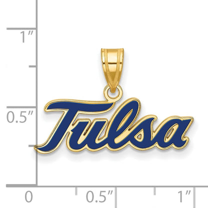 Vergoldet Sterlingsilber Logoart University Of Tulsa T U Groß Emailliert Anhänger