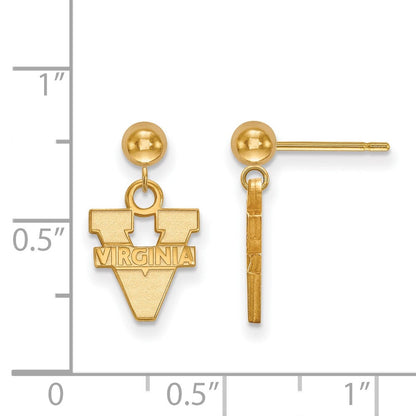 14K Gelbgold Logoart University Of Virginia Hängend Kugel Ohrstecker