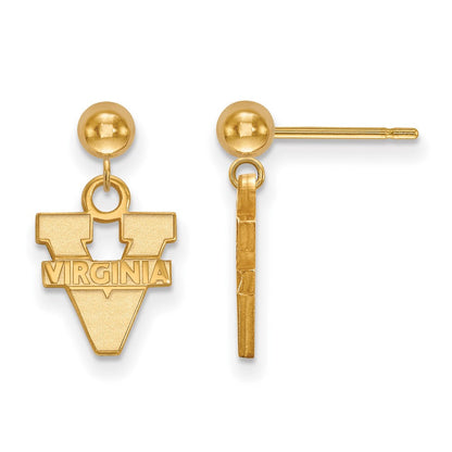14K Gelbgold Logoart University Of Virginia Hängend Kugel Ohrstecker