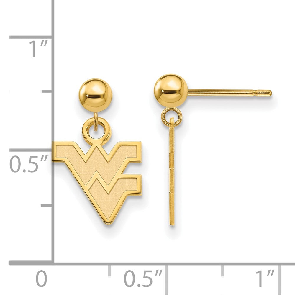 14K Gelbgold Logoart West Virginia University W V Hängend Kugel Ohrstecker