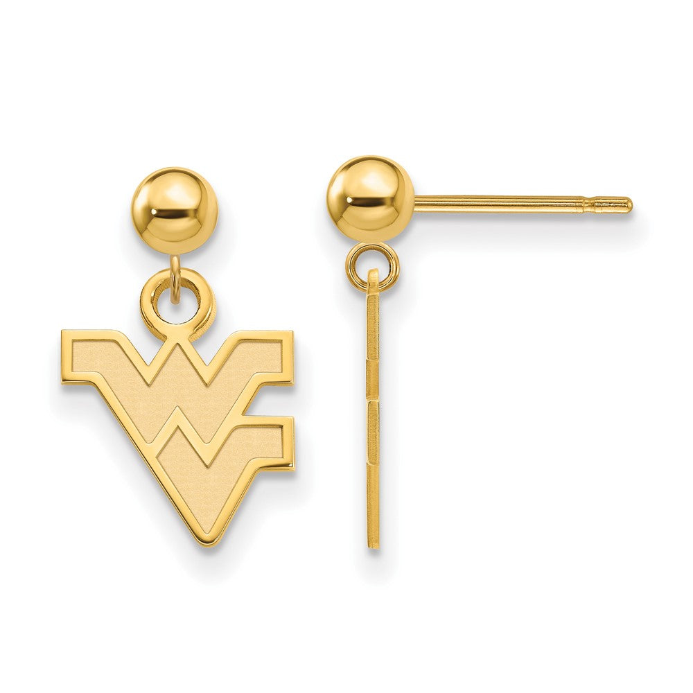 14K Gelbgold Logoart West Virginia University W V Hängend Kugel Ohrstecker