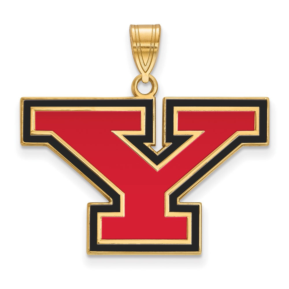 Vergoldet Sterlingsilber Logoart Youngstown State University Buchstabe Y Groß Emailliert Anhänger