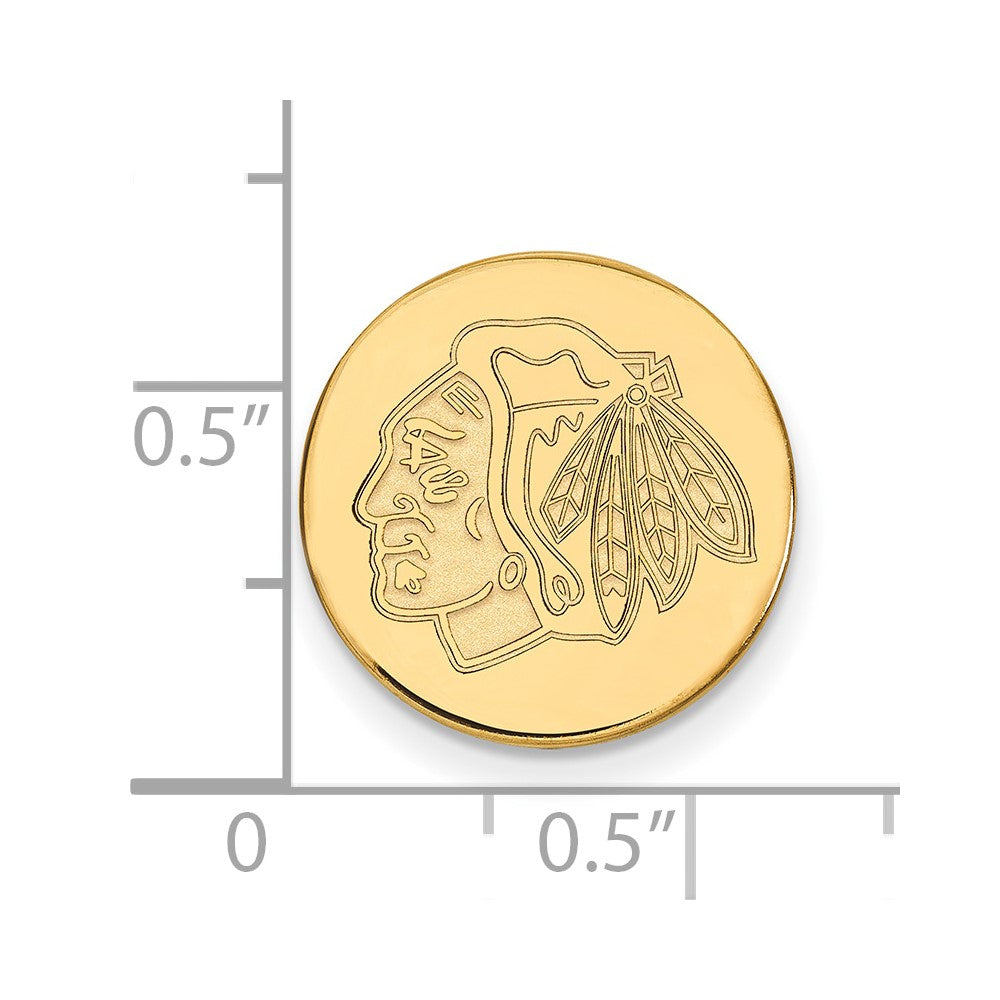 14K Gelbgold Gold Nhl Logoart Chicago Blackhawks Anstecknadel