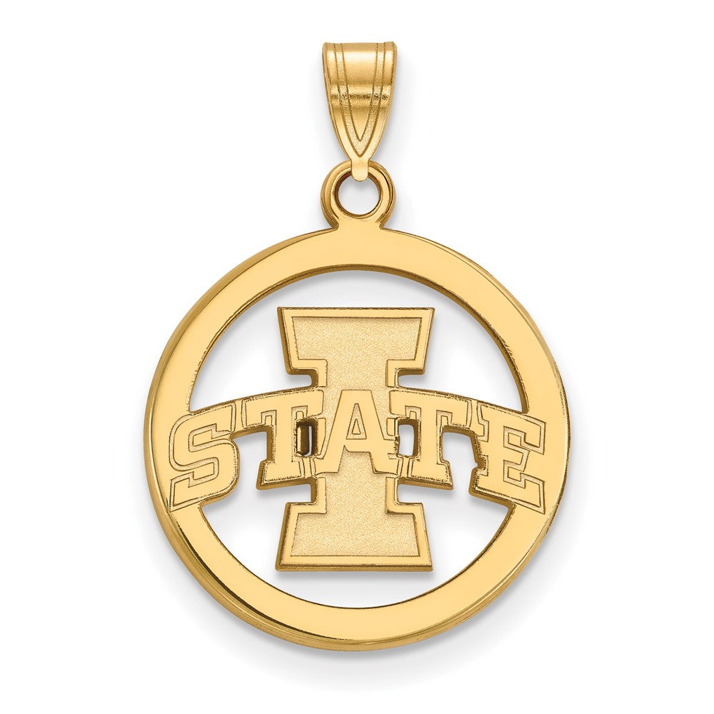 Vergoldet Sterlingsilber Logoart Iowa State University Mittel Kreis Anhänger