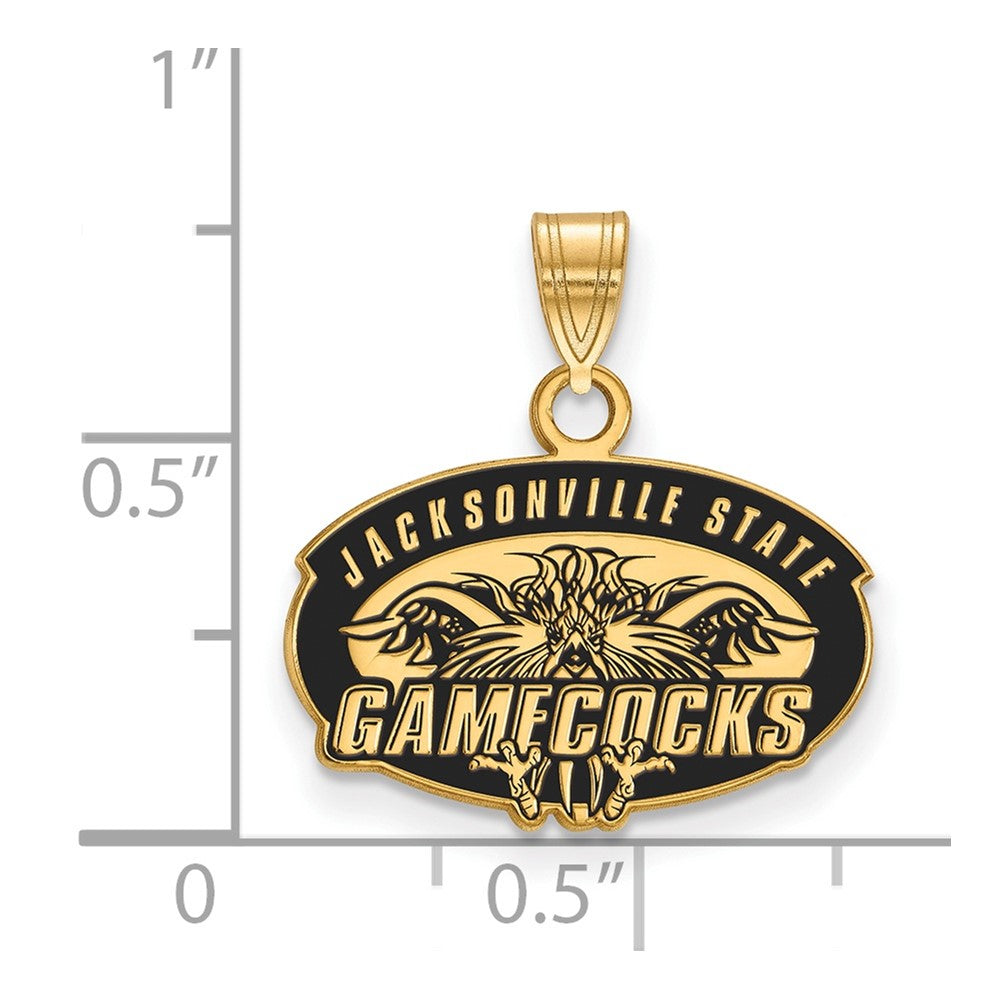 Vergoldet Sterlingsilber Logoart Jacksonville State University Klein Emailliert Anhänger