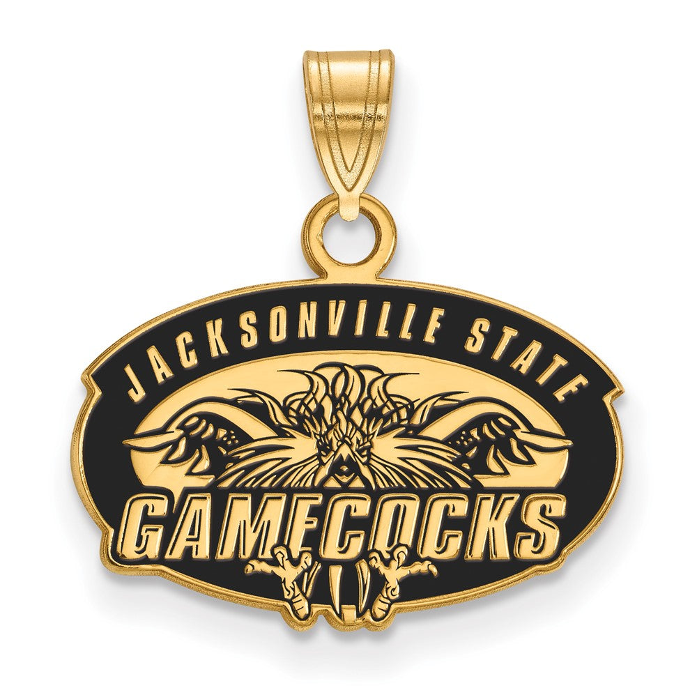 Vergoldet Sterlingsilber Logoart Jacksonville State University Klein Emailliert Anhänger
