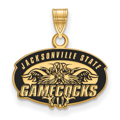 Vergoldet Sterlingsilber Logoart Jacksonville State University Klein Emailliert Anhänger