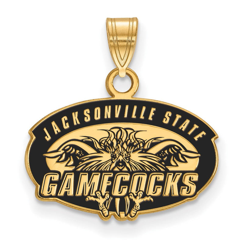 Vergoldet Sterlingsilber Logoart Jacksonville State University Klein Emailliert Anhänger