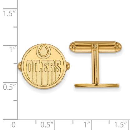 14K Gelbgold Gold Nhl Logoart Edmonton Oilers Manschette Knöpfe