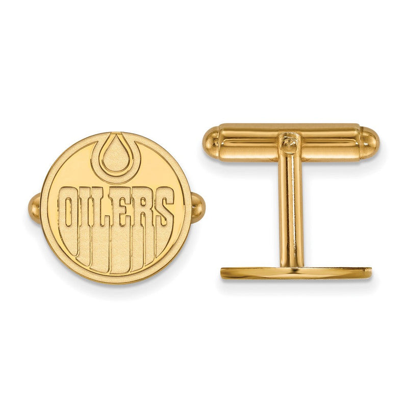 14K Gelbgold Gold Nhl Logoart Edmonton Oilers Manschette Knöpfe