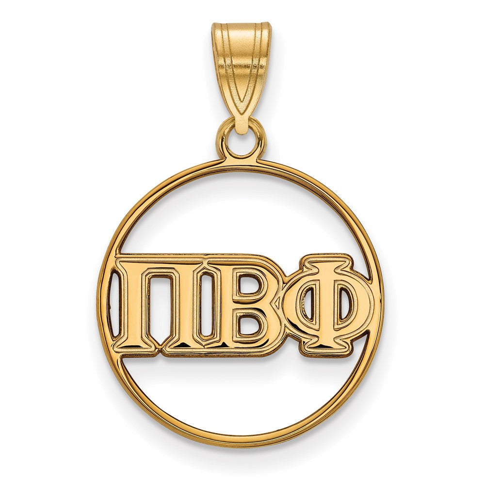 Vergoldet Sterlingsilber Logoart Pi Beta Phi Sorority Greek Buchstaben Mittel Kreis Anhänger